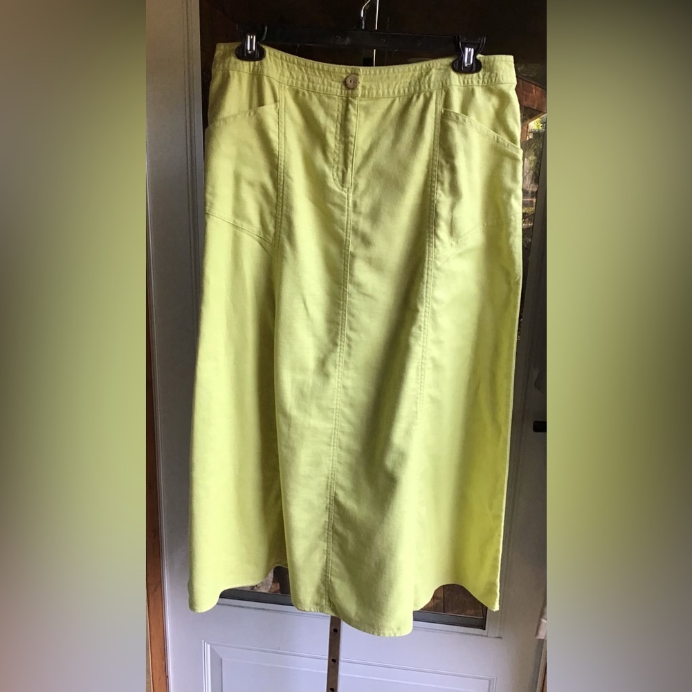 Sigrid Olsen Retro Lime Green Skirt - image 2
